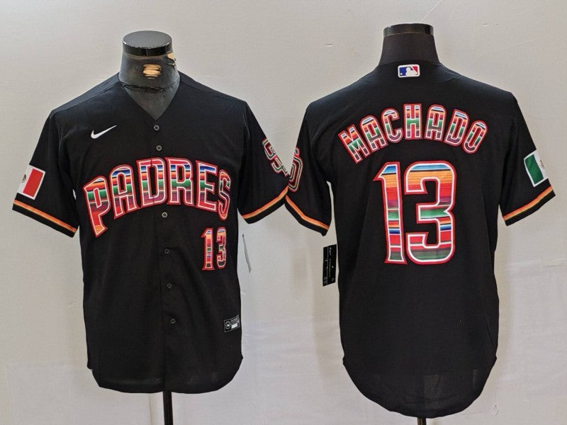 Men's San Diego Padres Manny Machado #13 Black Player Game jersey