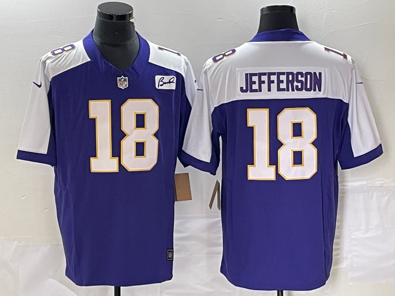 Men's Minnesota Vikings Justin Jefferson #18 Purple Vapor F.U.S.E. Limited jersey