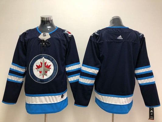 Men's Winnipeg Jets Blue Breakaway Home Blank jersey
