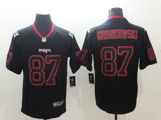Men's New England Patriots Rob Gronkowski #87 Black Game Player jersey