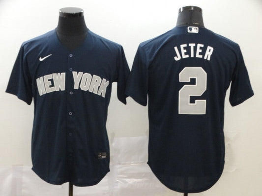 Men's New York Yankees Derek Jeter #2 Navy Replica Player jersey