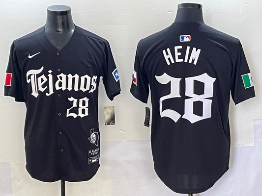 Men's Texas Rangers Jonah Heim #28 Black Limited Player Jersey