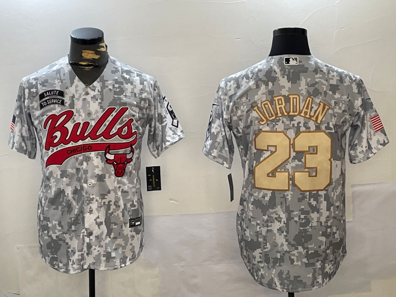 Men's Chicago Bulls Michael Jordan #23 Arctic Camo 2024 Salute to Service Limited Player Jersey