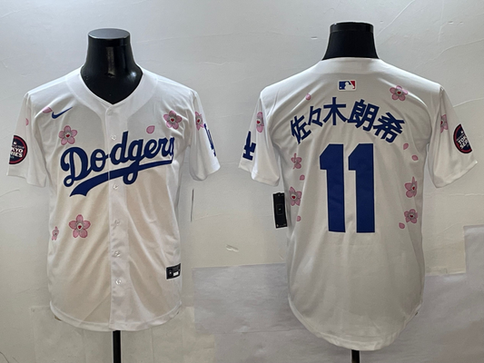Men's Los Angeles Dodgers Roki Sasaki #11 White Game jersey