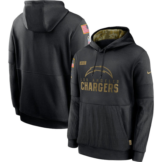 Men's Los Angeles Chargers NFL 2020 Salute to Service Hoodie1 Black