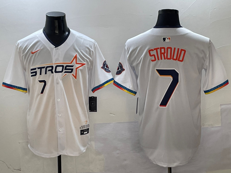 Men's Houston Astros C.J. Stroud #7 White 2025 City Connect Limited Player jersey