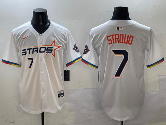Men's Houston Astros C.J. Stroud #7 White 2025 City Connect Limited Player jersey
