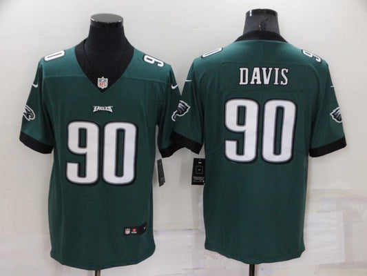 Men's Philadelphia Eagles Jordan Davis #90 Midnight Green Game jersey