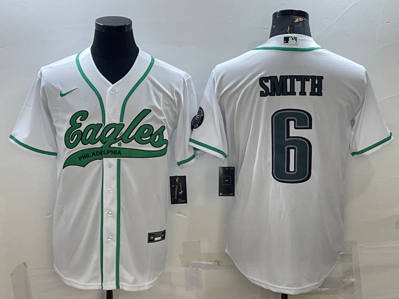 Men's Philadelphia Eagles DeVonta Smith #6 White Game jersey Joint Edition