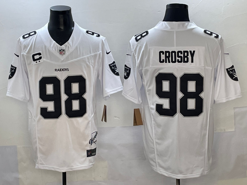 Men's Las Vegas Raiders Maxx Crosby #98 White Player Jersey