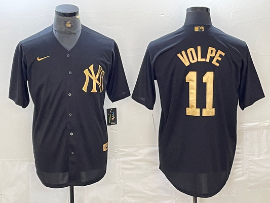 Men's New York Yankees Anthony Volpe #11 Black Limited Player jersey