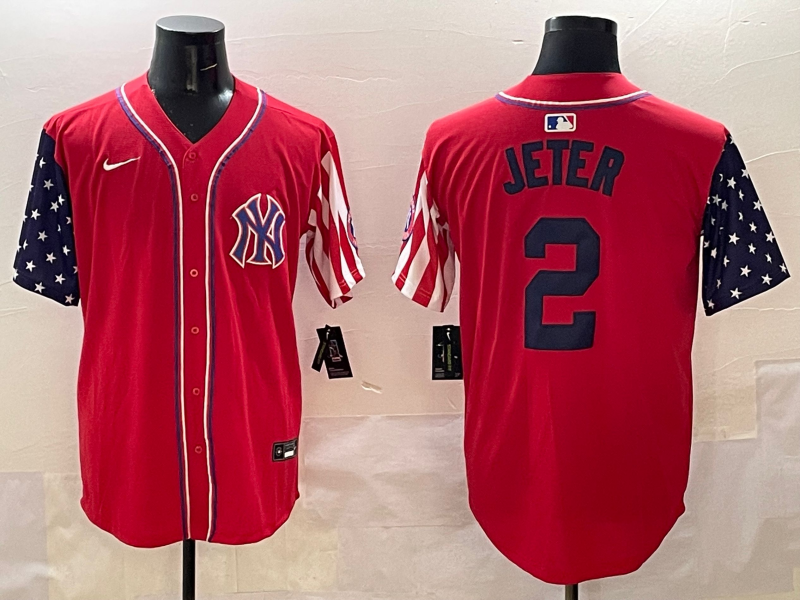 Men's New York Yankees Derek Jeter #2 Red Limited Player Jersey