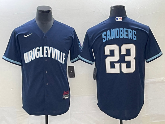Men's Chicago Cubs Ryne Sandberg #23 Navy City Connect Replica jersey