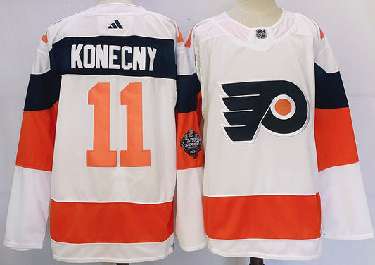 Men's Philadelphia Flyers Travis Konecny #11 White Player jersey