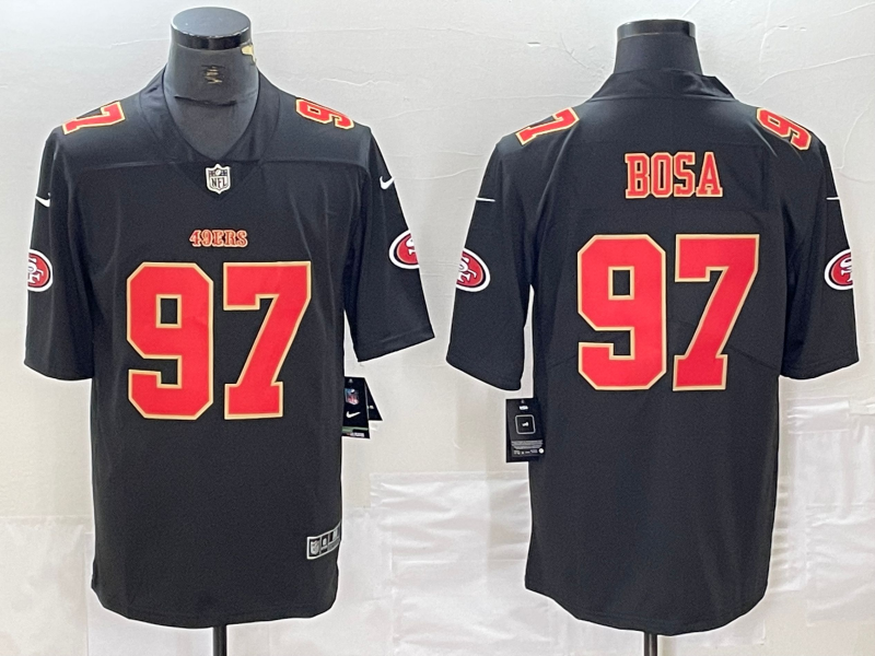 Men's San Francisco 49ers Nick Bosa #97 Black Fashion Game jersey