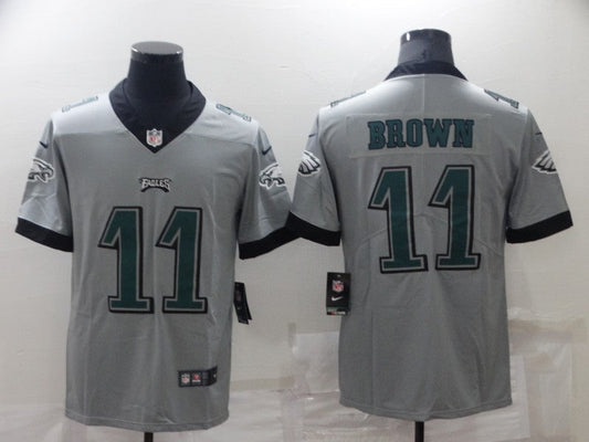 Men's Philadelphia Eagles A.J. Brown #11 Gray Inverted Game jersey