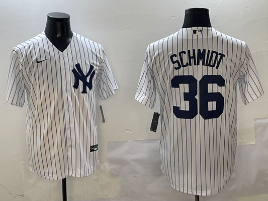 Men's New York Yankees Clarke Schmidt #36 White Home Replica Player jersey