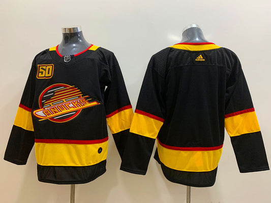 Men's Vancouver Canucks Black Blank jersey