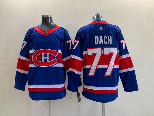 Men's Montreal Canadiens Kirby Dach #77 Blue Player Game jersey