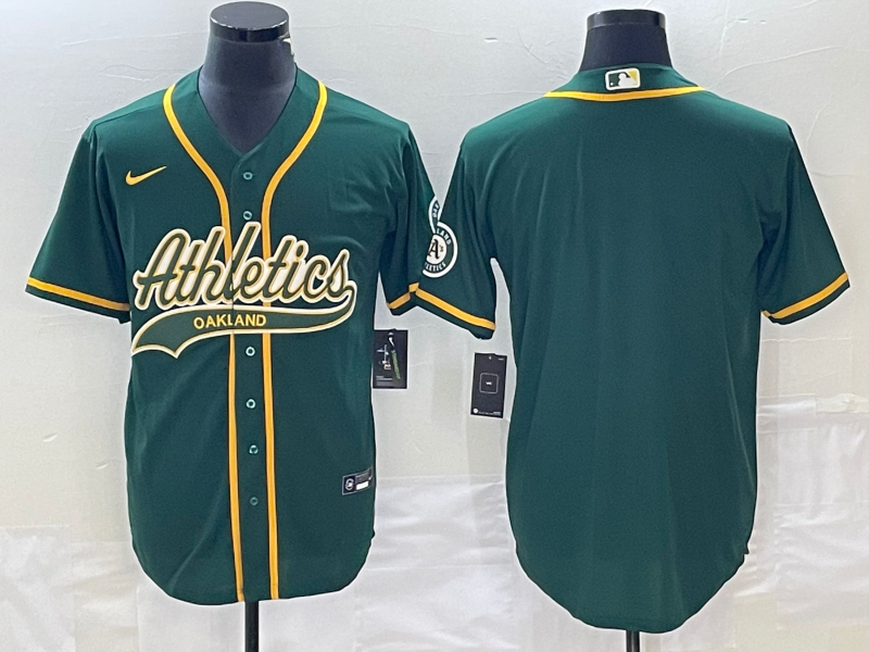 Men's Oakland Athletics Kelly Green Replica Blank jersey Joint Edition