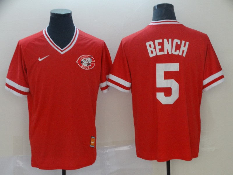Men's Cincinnati Reds Johnny Bench #5 Red Replica Player jersey