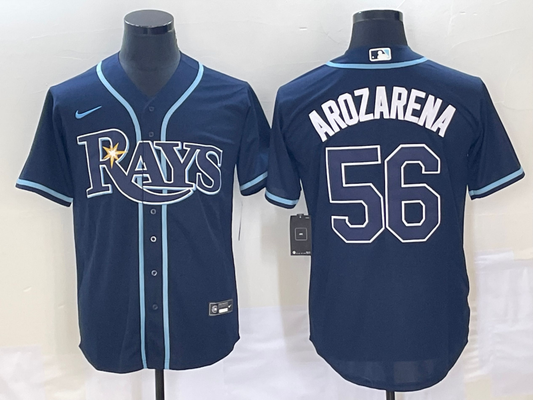 Men's Tampa Bay Rays Randy Arozarena #56 Navy Replica Player jersey