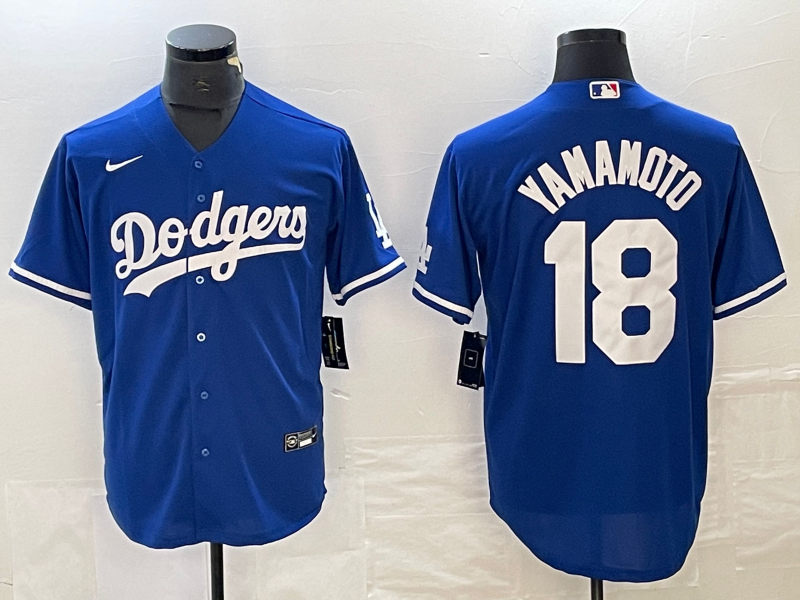 Men's Los Angeles Dodgers Yoshinobu Yamamoto #18 Royal Replica Player jersey