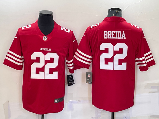 Men's San Francisco 49ers Matt Breida #22 Red Player jersey