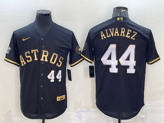 Men's Houston Astros Yordan Alvarez #44 Black Replica Team jersey