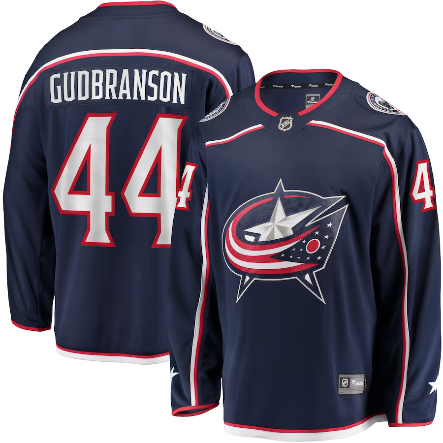 Men's Columbus Blue Jackets Erik Gudbranson #44 Navy Home Breakaway Player jersey