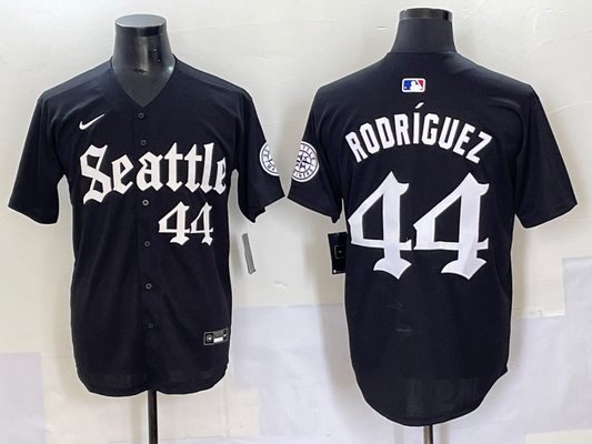 Men's Seattle Mariners Julio Rodriguez #44 Black Replica Player Jersey