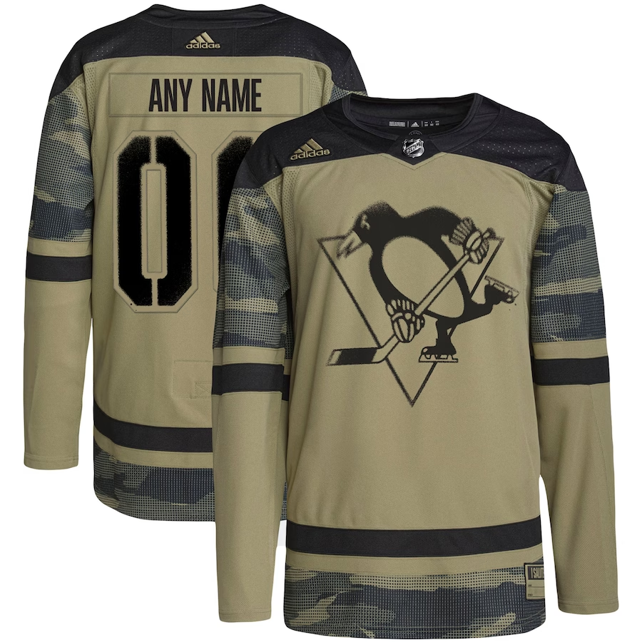 Men's Pittsburgh Penguins Camo Military Custom Player jersey