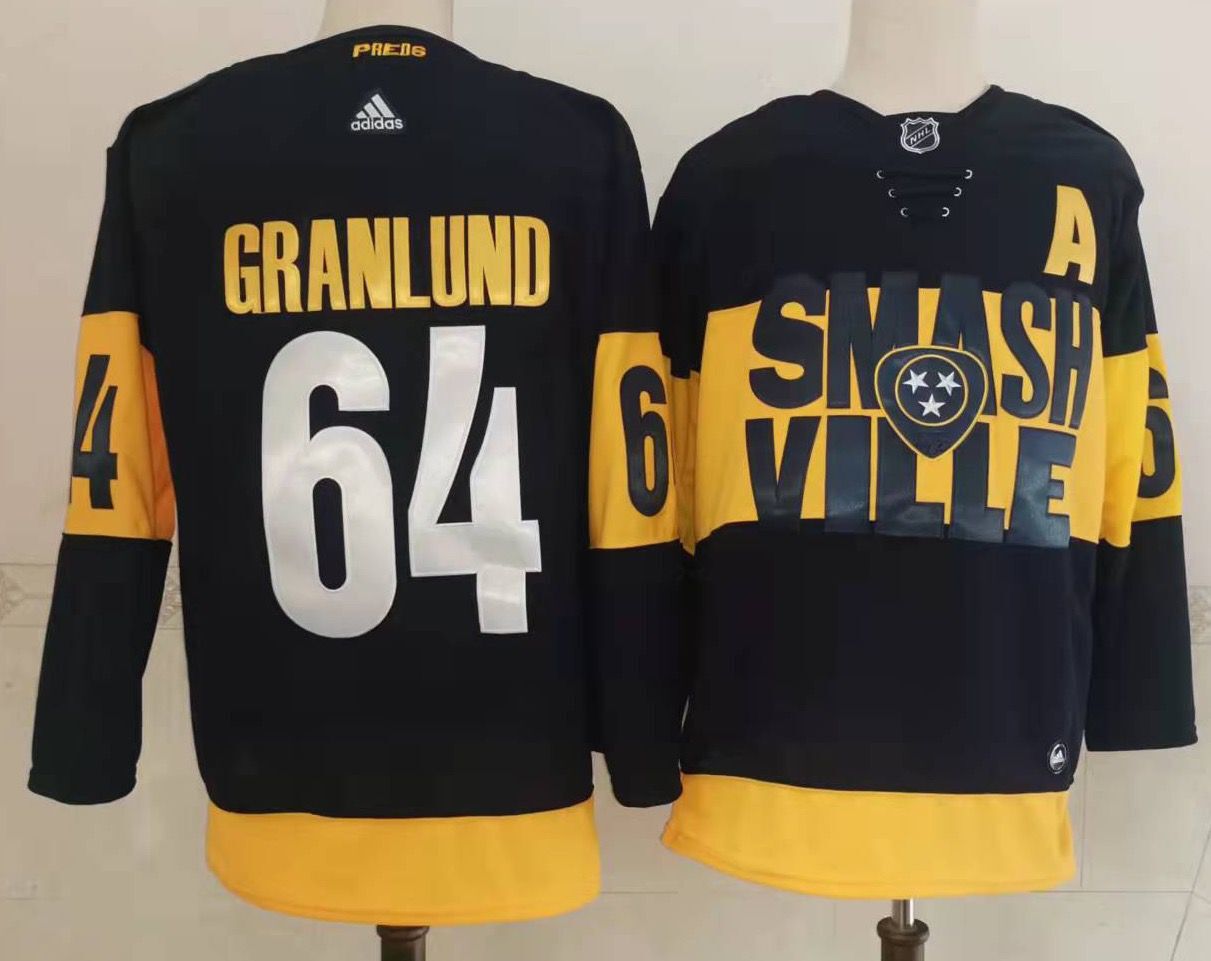 Men's Nashville Predators Mikael Granlund #64 Black Breakaway Player jersey