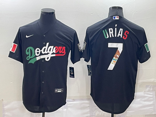 Men's Los Angeles Dodgers Julio Urias #7 Black Stitched Baseball jersey
