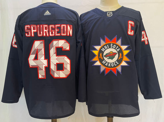 Men's Minnesota Wild Jared Spurgeon #46 Black Breakaway Player jersey