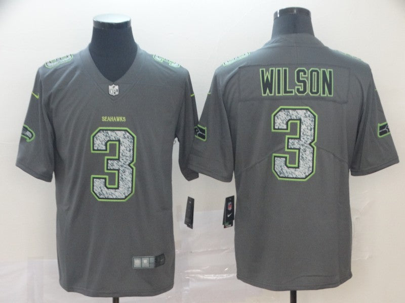 Men's Seattle Seahawks Russell Wilson #3 Gray Alternate Game jersey