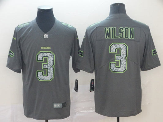 Men's Seattle Seahawks Russell Wilson #3 Gray Alternate Game jersey