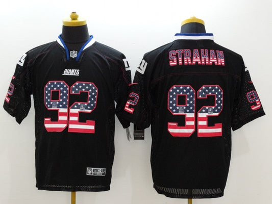 Men's New York Giants Michael Strahan #92 Black Game jersey
