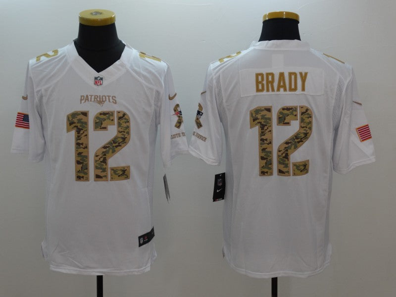 Men's New England Patriots Tom Brady #12 White Alternate Game jersey