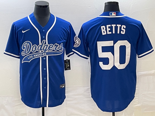 Men's Los Angeles Dodgers Mookie Betts #50 Royal Player jersey Joint Edition