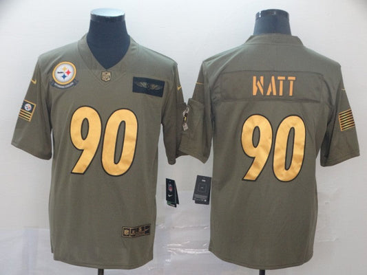 Men's Pittsburgh Steelers T.J. Watt #90 Brown Alternate Game jersey