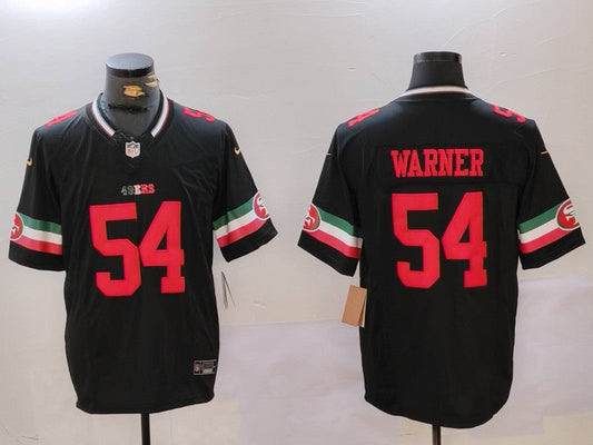 Men's San Francisco 49ers Fred Warner #54 Black Game Player jersey