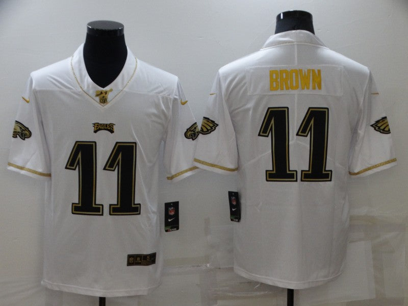 Men's Philadelphia Eagles A.J. Brown #11 White Player Game jersey