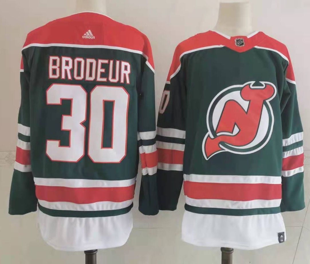 Men's New jersey Devils Martin Brodeur #30 Green Player Game jersey