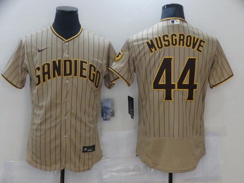 Men's San Diego Padres Joe Musgrove #44 Khaki Stitched jersey