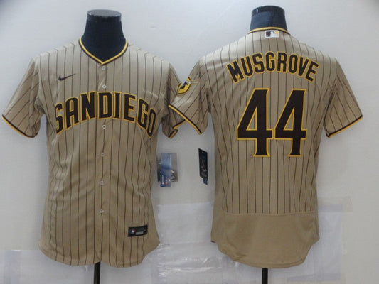 Men's San Diego Padres Joe Musgrove #44 Khaki Stitched jersey