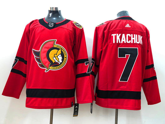 Men's Ottawa Senators Brady Tkachuk #7 Red Player jersey