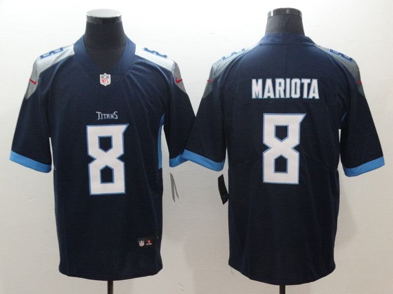 Men's Tennessee Titans Marcus Mariota #8 Navy Game jersey