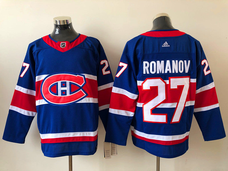 Men's Montreal Canadiens Alexander Romanov #27 Blue Player Game jersey