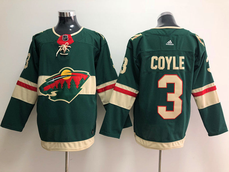 Men's Minnesota Wild Charles Coyle #3 Green Home Breakaway Player jersey
